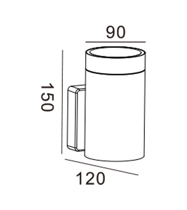 Kinkiet jednokierunkowy z okrągłą rurą aluminiową 75 HR60273 Kinkiet jednokierunkowy z okrągłą rurą aluminiową 75 HR60273