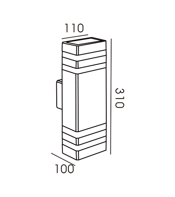 Dwukierunkowy podwójny kinkiet 110 w paski HR60178 Dwukierunkowy podwójny kinkiet 110 w paski HR60178