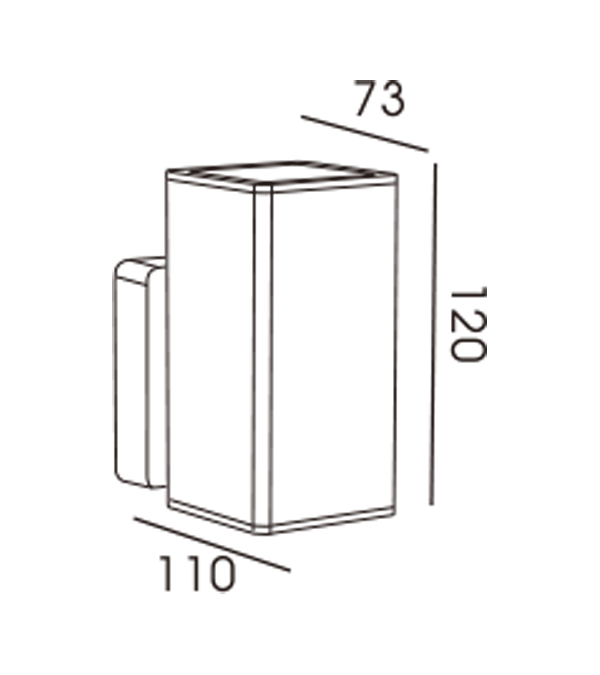 Kinkiet kwadratowy z pojedynczą głowicą HR60335 Kinkiet kwadratowy z pojedynczą głowicą HR60335