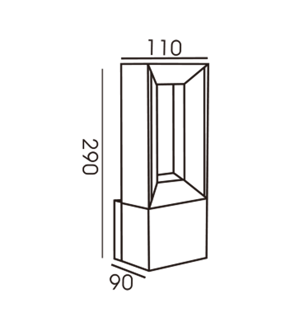 Indukcyjna lampa ścienna 110 z czterema skosami HR60092S Indukcyjna lampa ścienna 110 z czterema skosami HR60092S