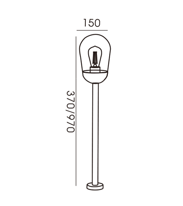 150 lamp ogrodowych ze szklaną głowicą rakietową HR60111-970 150 lamp ogrodowych ze szklaną głowicą rakietową HR60111-970