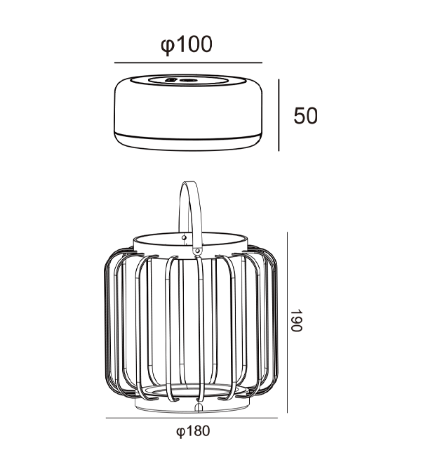 Lampa ładująca z pustą latarnią HR95016 Lampa ładująca z pustą latarnią HR95016