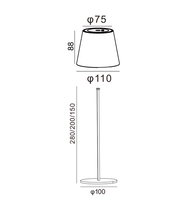 Lampa akumulatorowa z kloszem HR95042-365 Lampa akumulatorowa z kloszem HR95042-365