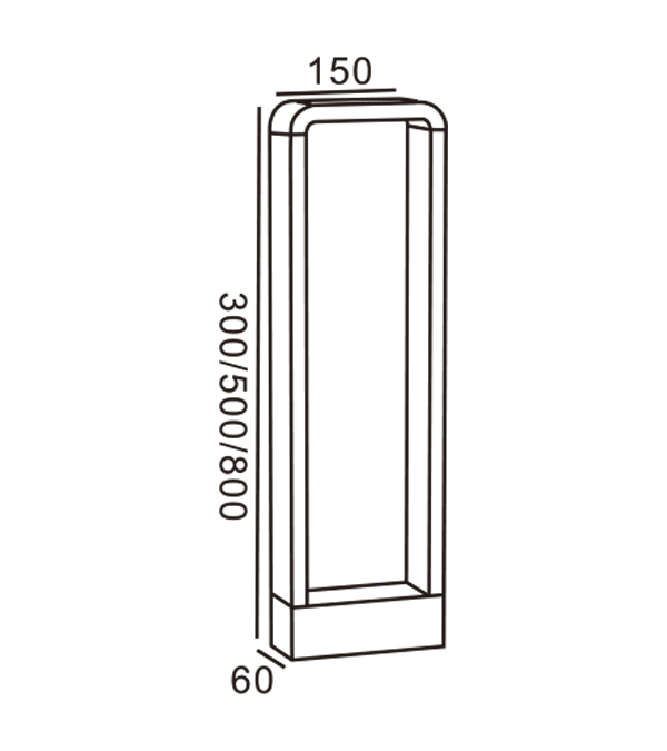 Zaokrąglone narożne lampy ogrodowe HR60071-500 Zaokrąglone narożne lampy ogrodowe HR60071-500