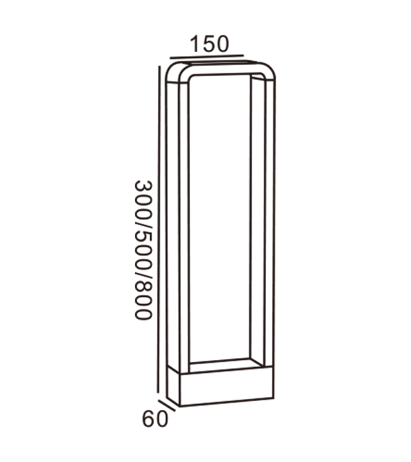 Kwadratowa lampa ogrodowa HR60072-500 Kwadratowa lampa ogrodowa HR60072-500