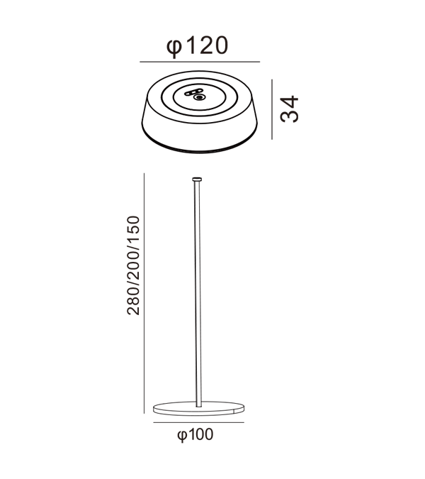 320 Wysoka, płaska lampa biurkowa z funkcją ładowania HR90052-320 320 Wysoka, płaska lampa biurkowa z funkcją ładowania HR90052-320