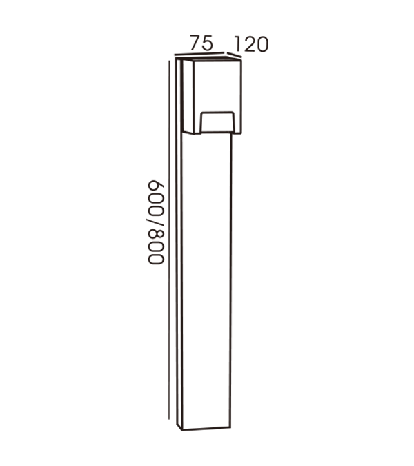 Jednokierunkowa lampa ogrodowa typu H HR60231-600 Jednokierunkowa lampa ogrodowa typu H HR60231-600