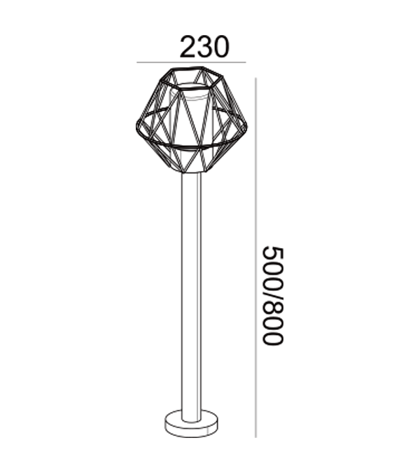 Drutowa lampa ogrodowa HR60501-800 Drutowa lampa ogrodowa HR60501-800