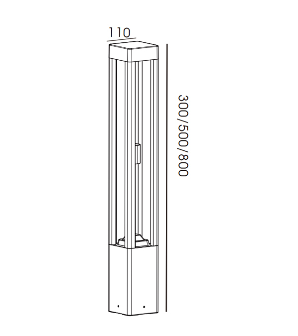 Czterostronna lampa ogrodowa ze szkła krawędziowego HR60041-300 Czterostronna lampa ogrodowa ze szkła krawędziowego HR60041-300