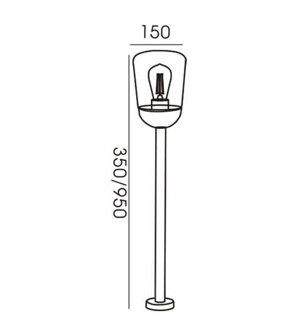 150 płaskich, przeszklonych lamp ogrodowych HR60112-350 150 płaskich, przeszklonych lamp ogrodowych HR60112-350