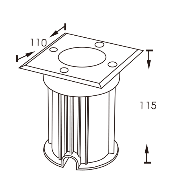 Lampa wpuszczana kwadratowa 110 HR20023 Lampa wpuszczana kwadratowa 110 HR20023