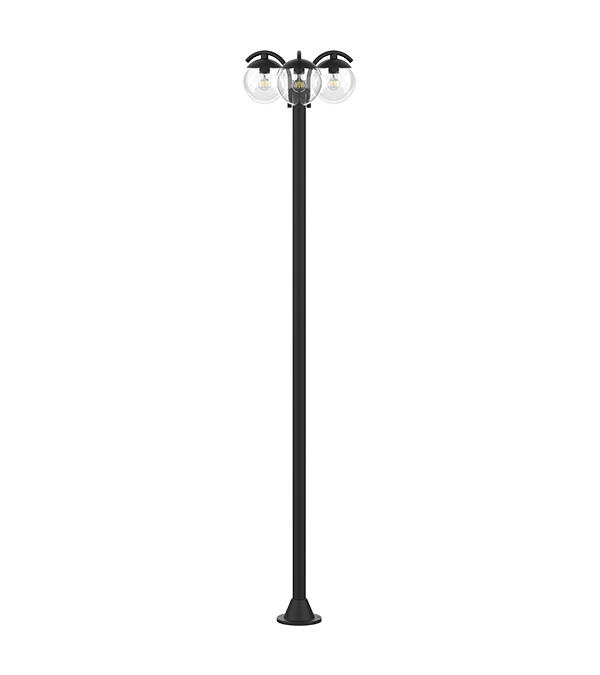 Trzy okrągłe szklane lampy ogrodowe HR60694 Trzy okrągłe szklane lampy ogrodowe HR60694